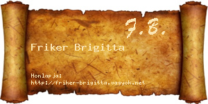 Friker Brigitta névjegykártya